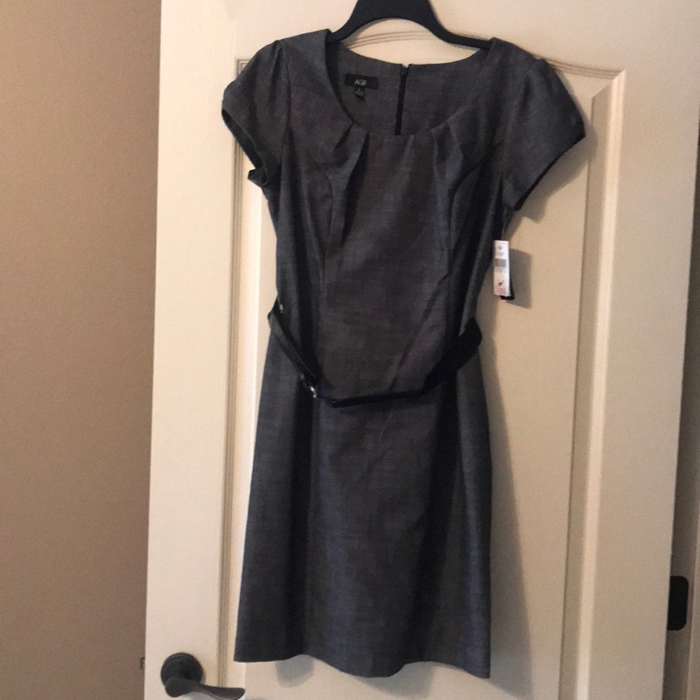 AGB Dark Gray/Charcoal Belted Dress